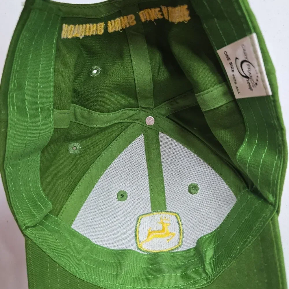 Vintage John Deere Trucker Hat Cap Adjustable Strapback Green Canvas